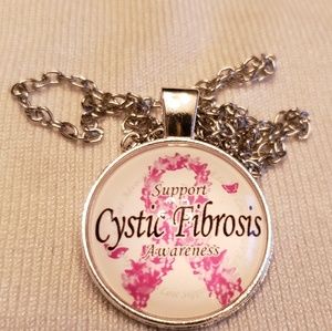 Cystic Fibrosis round pendant necklace
